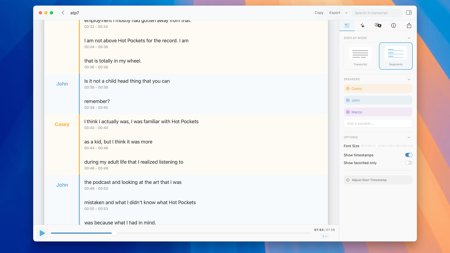 MacWhisper: Lokale Audiotranskription unterscheidet Sprecher