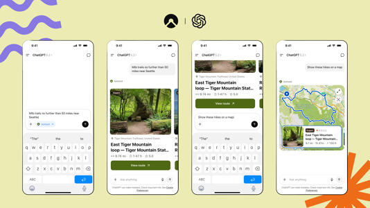 Outdoor-App Komoot erhält ChatGPT-App für natürliche Routenplanung