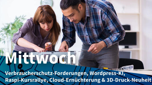 Mittwoch: Recht auf Reparatur ungenügend, KI-Assistent für WordPress-Webseiten