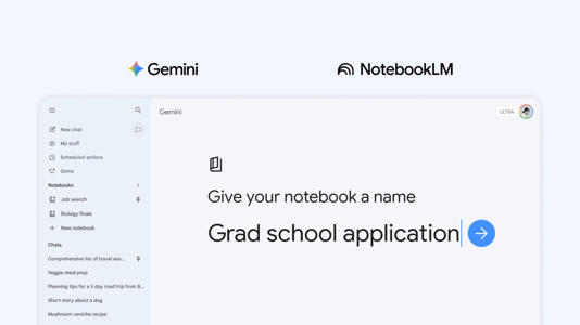 Projekte in Gemini: Google integriert „Notebook“-Funktion