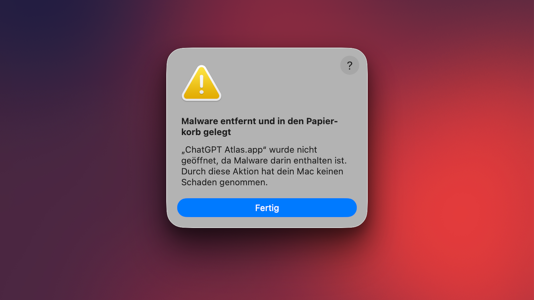 Angeblich Malware: macOS wirft ChatGPT mitunter in den Papierkorb